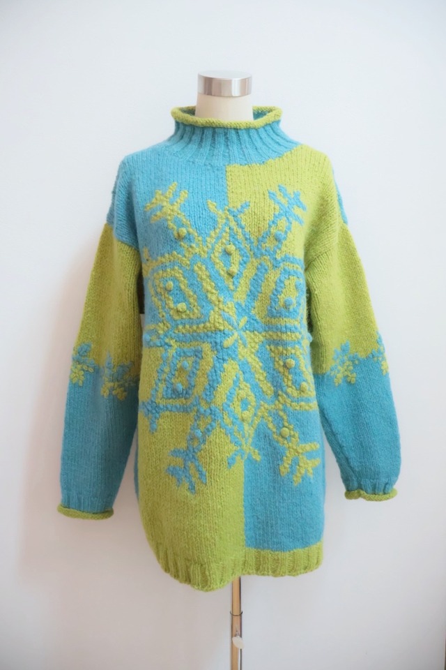 vintage Color Block Snow wool Knit