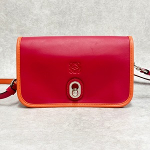 LOEWE ロエベ アナグラム ショルダーバッグ レザー ピンク 5049-202112