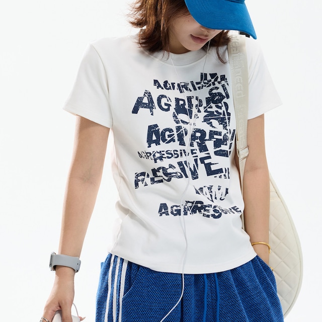 crush logo short-sleeve tee　クラッシュロゴ半袖ティー　J2082