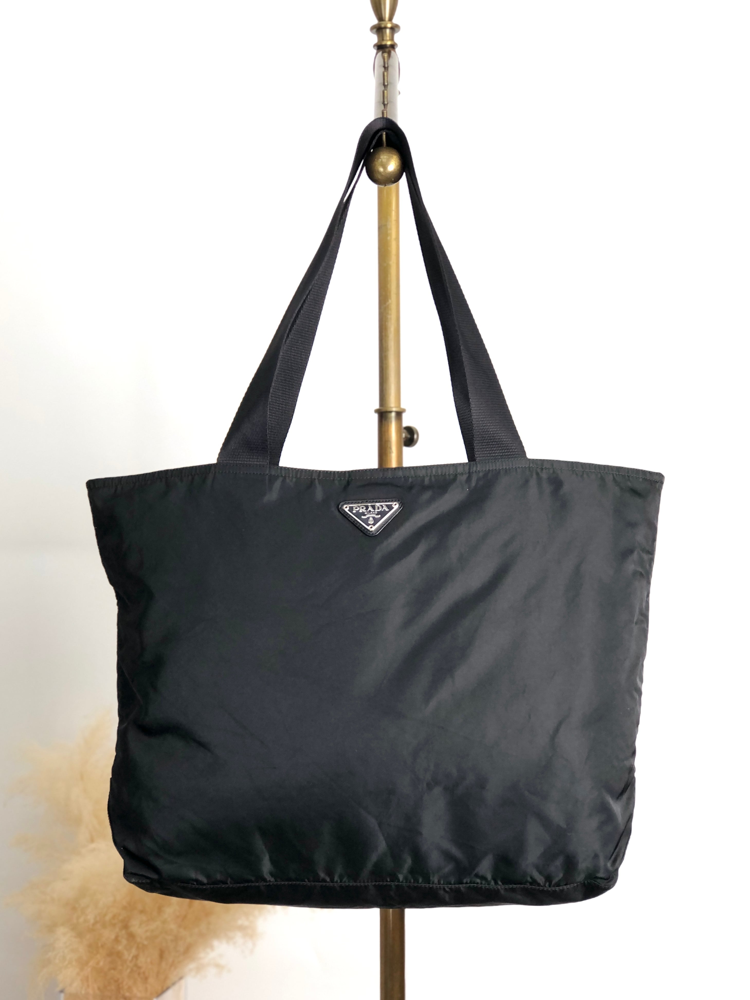 PRADA プラダ トートバッグ ブラック トライアングルロゴ ナイロン vintage ヴィンテージ オールド bub65u