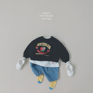 【soybean】MICHIGAN ライトスウェット ブラック 90~130cm