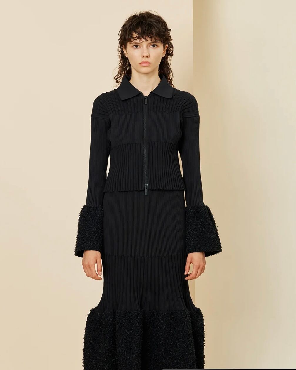 CFCL】FLUTED REEF CROPPED ZIP SHIRT CARDIGAN | idealclasse