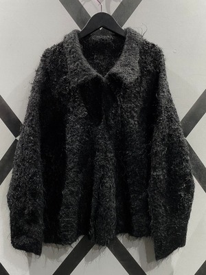 【X VINTAGE】Black Mohair Vintage Knit Jacket