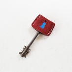 一点もの｜レザー キーキャップ｜Leather Key-cap(R)｜レギュラーサイズ｜クリムゾンレッド"トイプ―"-ブルードッグ｜007