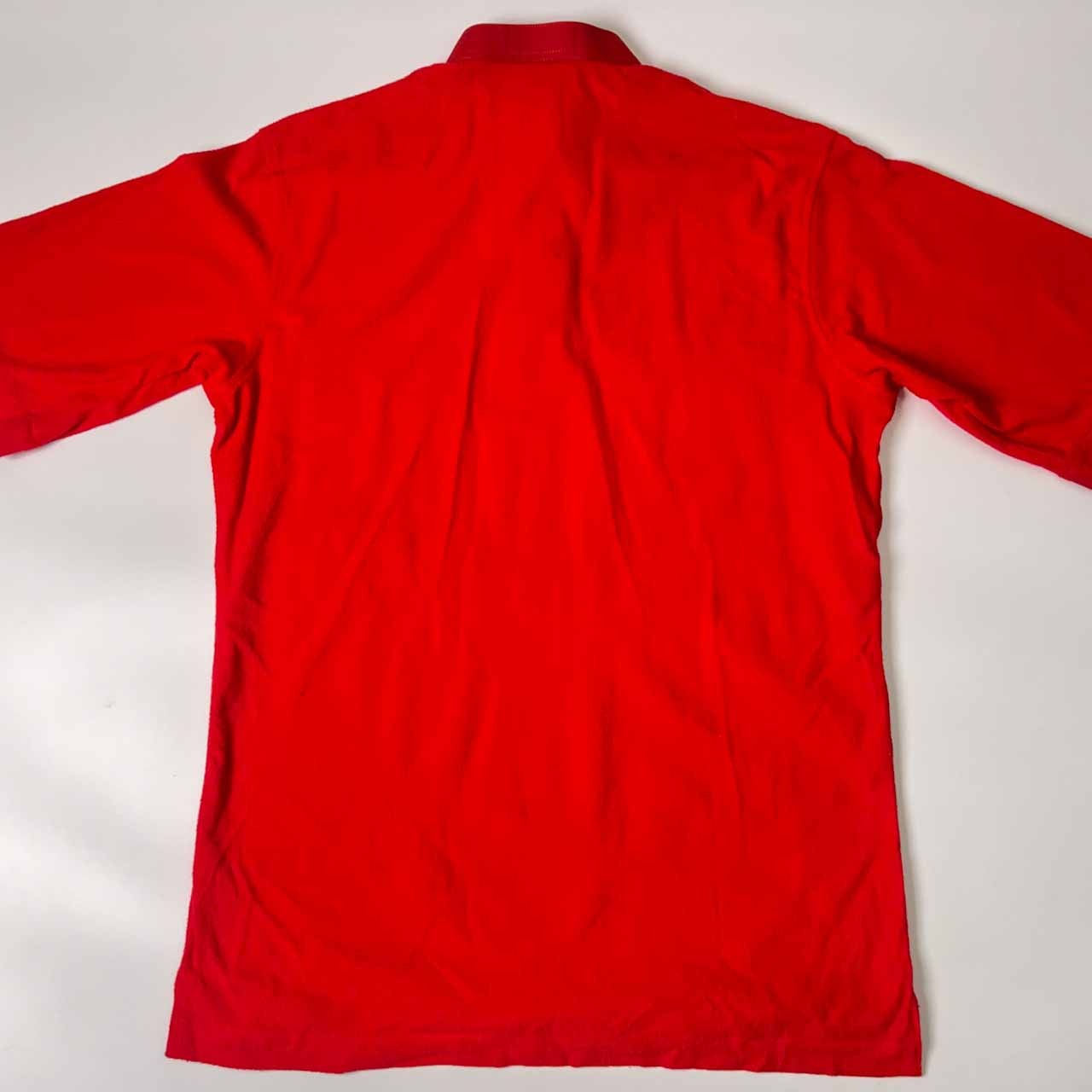 PAGELO パジェロ パイル生地 バンドカラー 半袖 ポロシャツ L/レッド メンズ ビンテージ