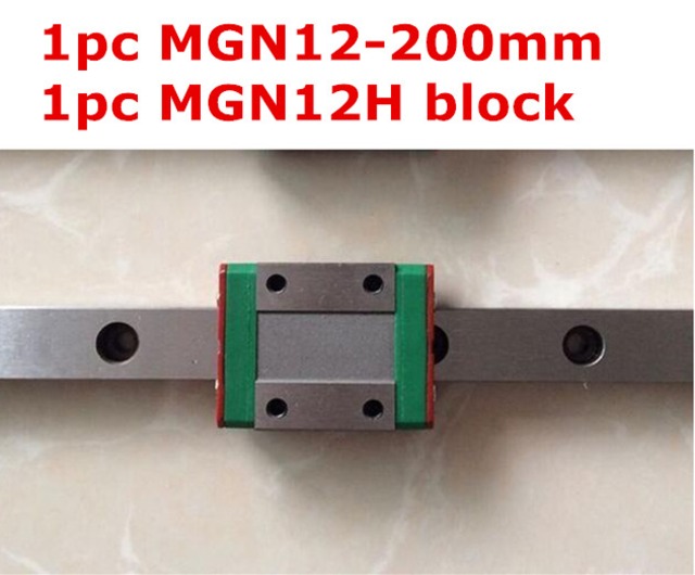 1ピースmgn12-200ミリメートルリニアレール+ 1ピースmgn12hロングタイプキャリッジブロック