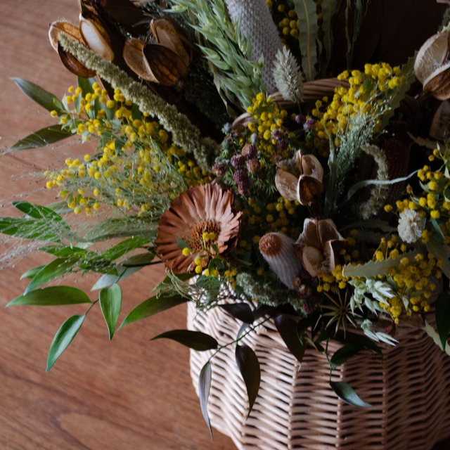 flower basket | ドライフラワー アレンジメント