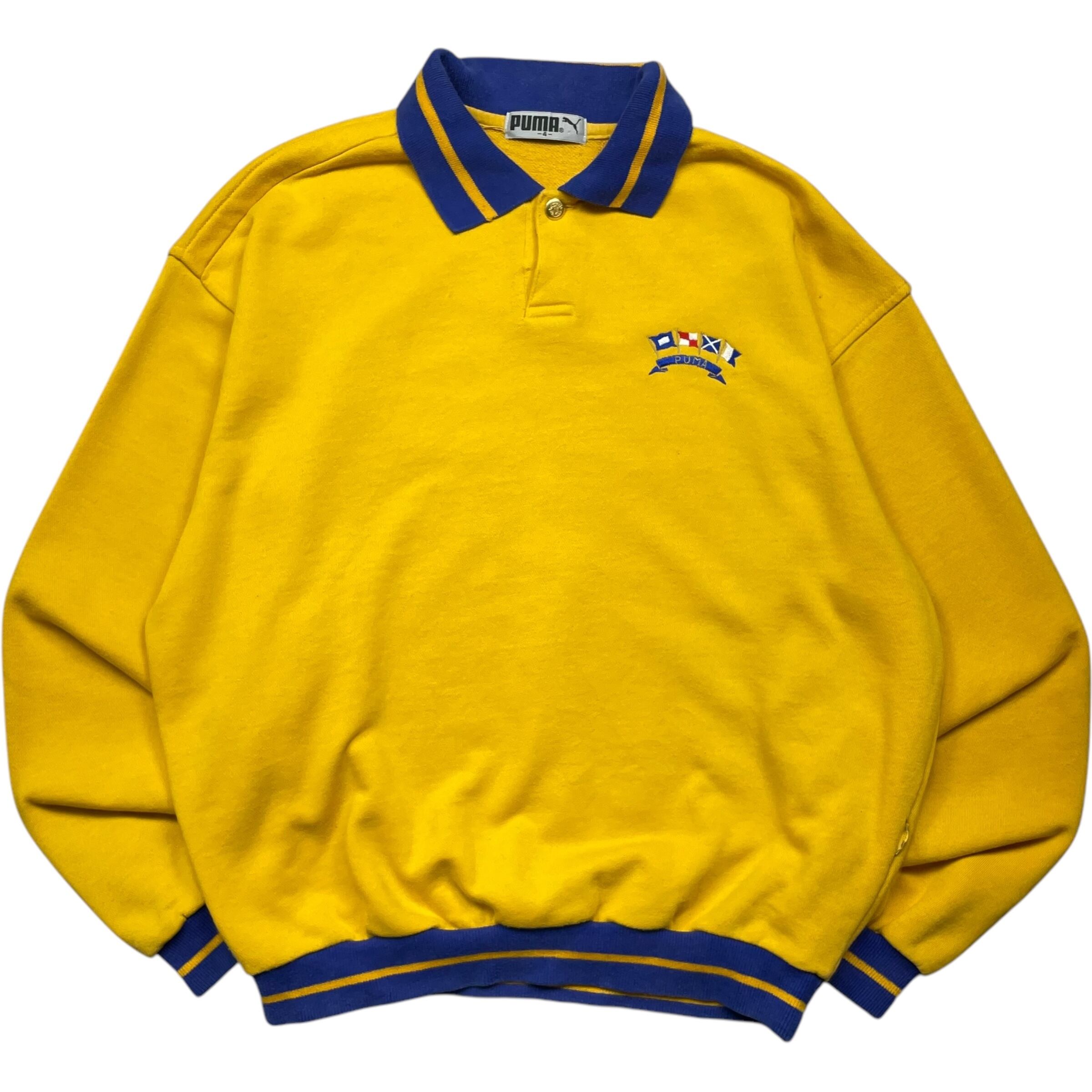 《4》 PUMA プーマ スウェット ワンポイント 刺繍 イエロー no.5310