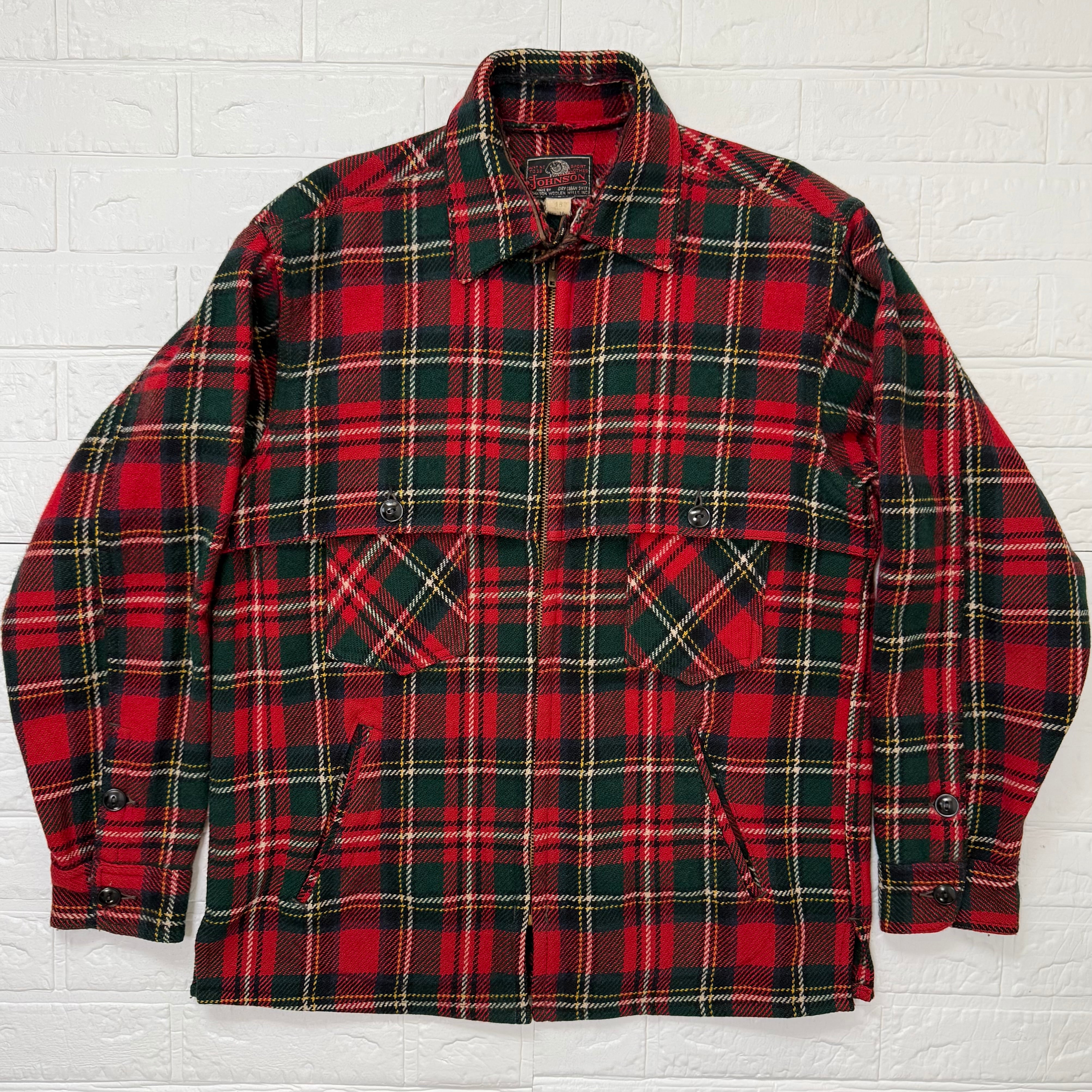 JOHNSON WOOLEN MILLS 60s タータンチェック ウール マッキーノ