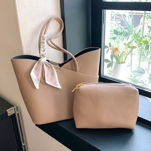 トートバッグ＆ミニポーチセット♢全5色　10890