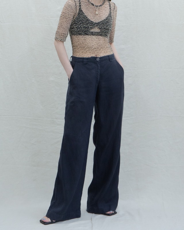 1990-00s ARMANI - wide linen trousers