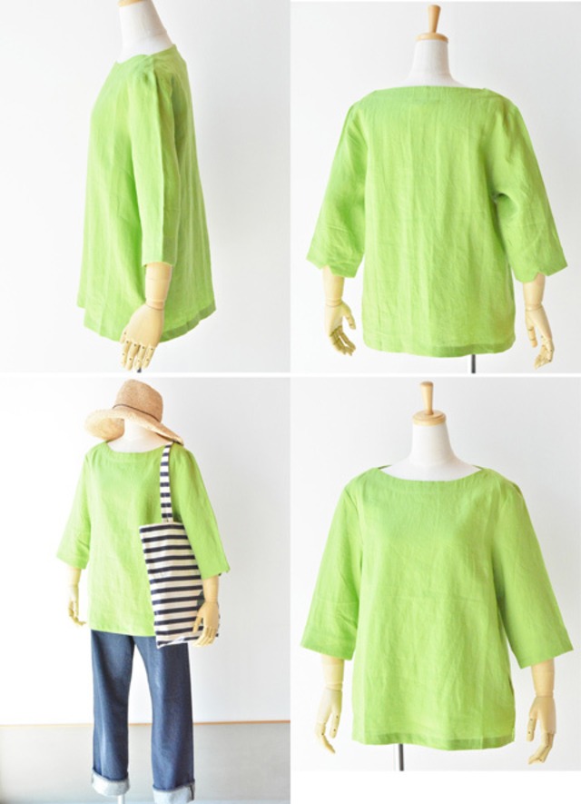 SWARM(スワーム)リネンボートネックブラウス(NS-44049)全5色