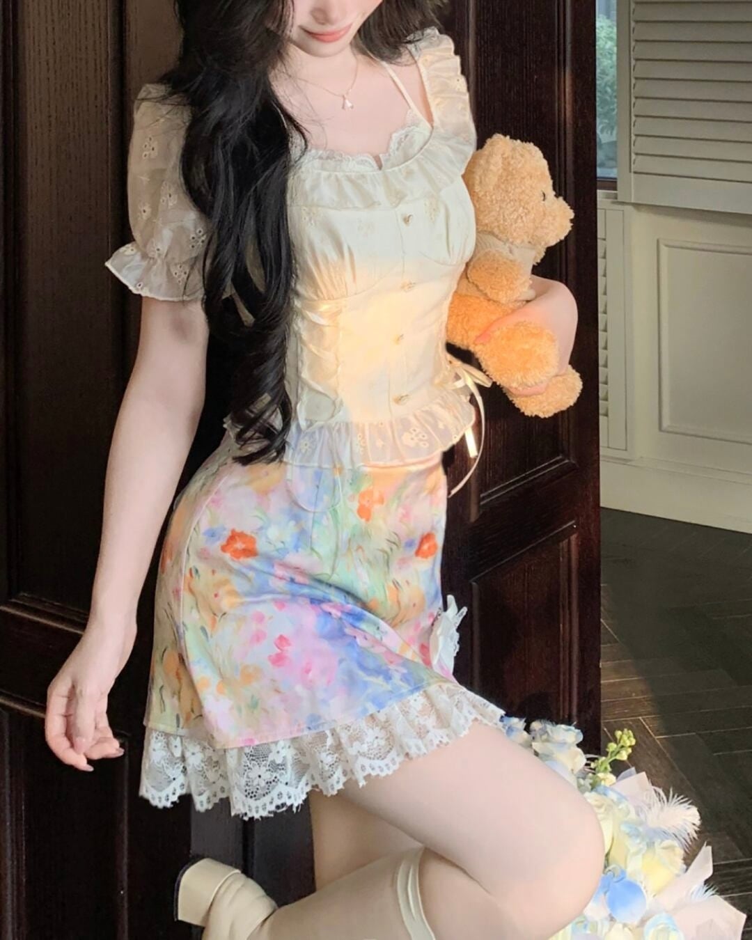 モネガーデンレースリボンスカート 2508637