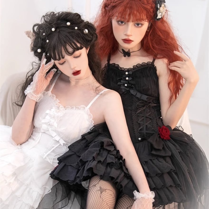 vkei jgoth BPN似 希少 ゴスロリ レースキャミ 原宿 平成 ゴスロリファッション 通販 With U ジャンパースカート ホワイト