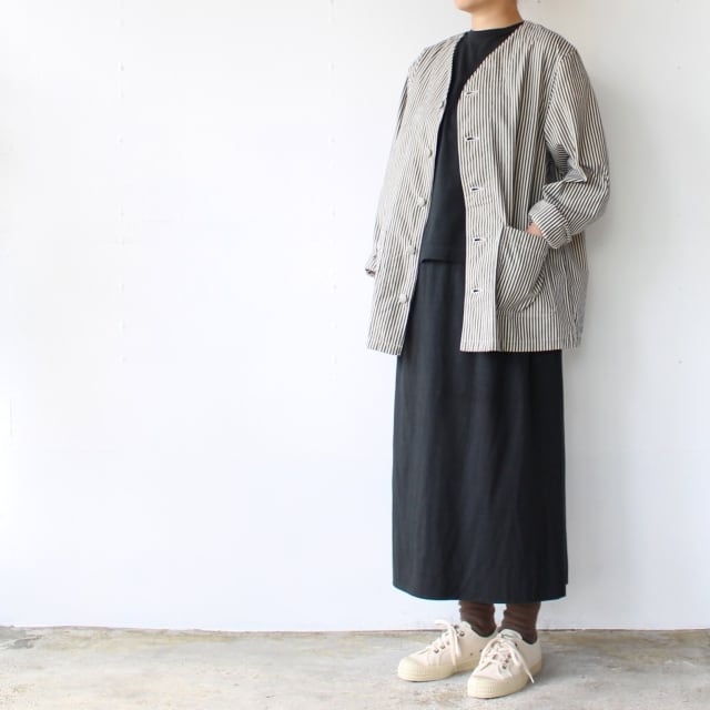 HARVESTY ヒッコリーノーカラーアトリエジャケット No Collar Atelier