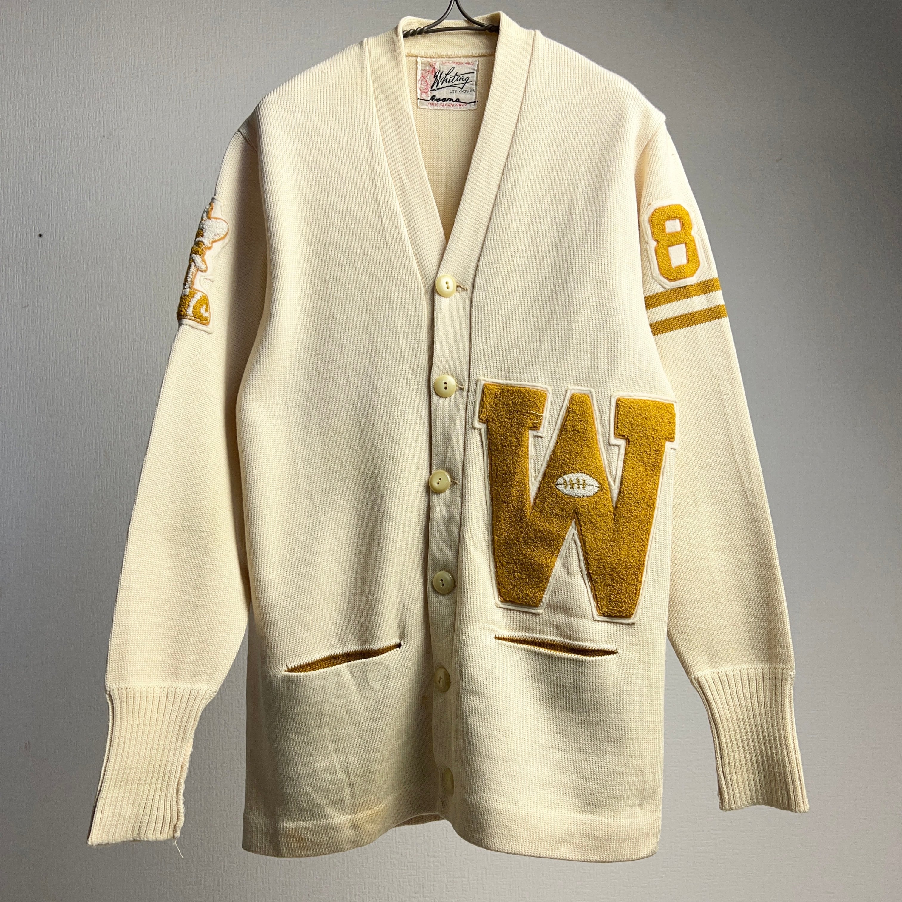 50's~60's “Whiting” Lettered Cardigan 50年代 60年代 レタードカーディガン【0908A96】【送料無料】