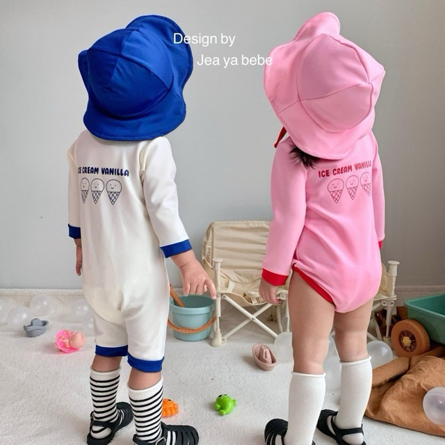 [予約][送料無料]≪JEAYABEBE≫Vanilla Swimsuit (Beach Hat Set) (kids)1