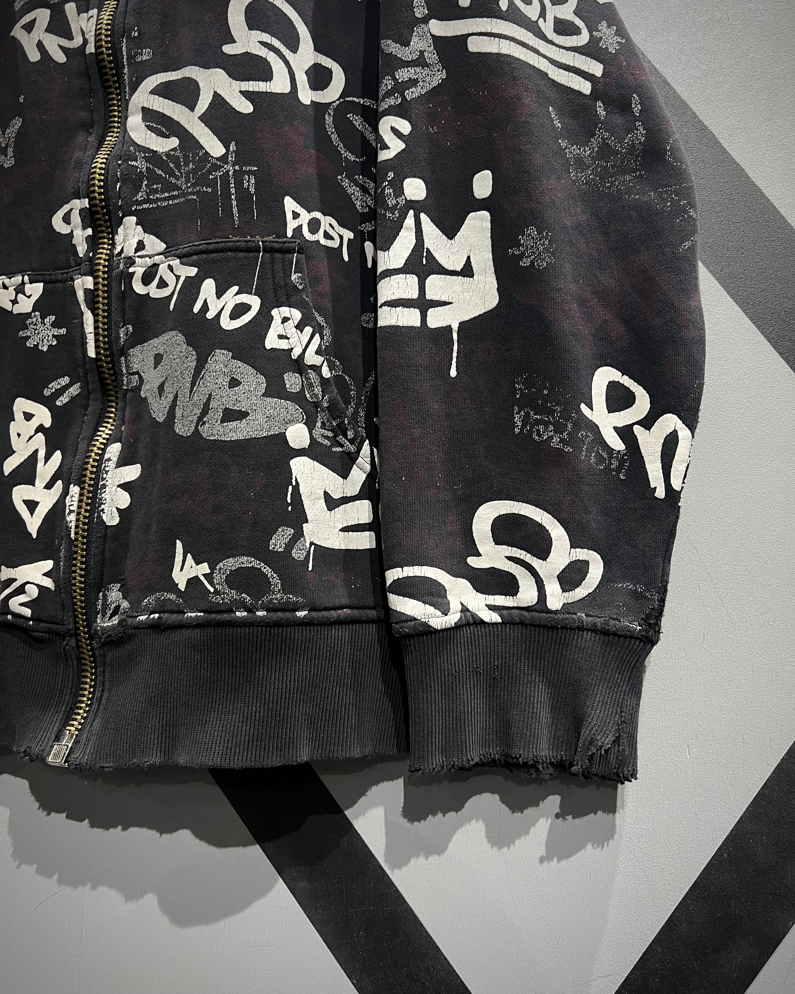 X VINTAGE】“PNB NATION” Logo Pattern Loose Zip Up Hoodie | Caka