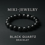 揺るがぬ意志と成功を導く守護石| MIKI-JEWELRY ブラックルチルクォーツブレスレット|10mm/16cm| Black Rutilated Quartz Bracelet|