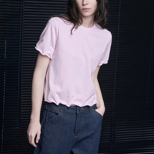 ラウンドネックデザインTシャツ ・21165