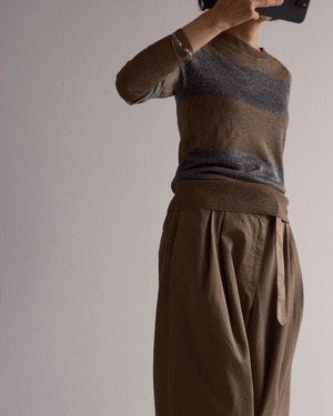 DRIES VAN NOTEN　METALLIC BORDER KNIT TOP