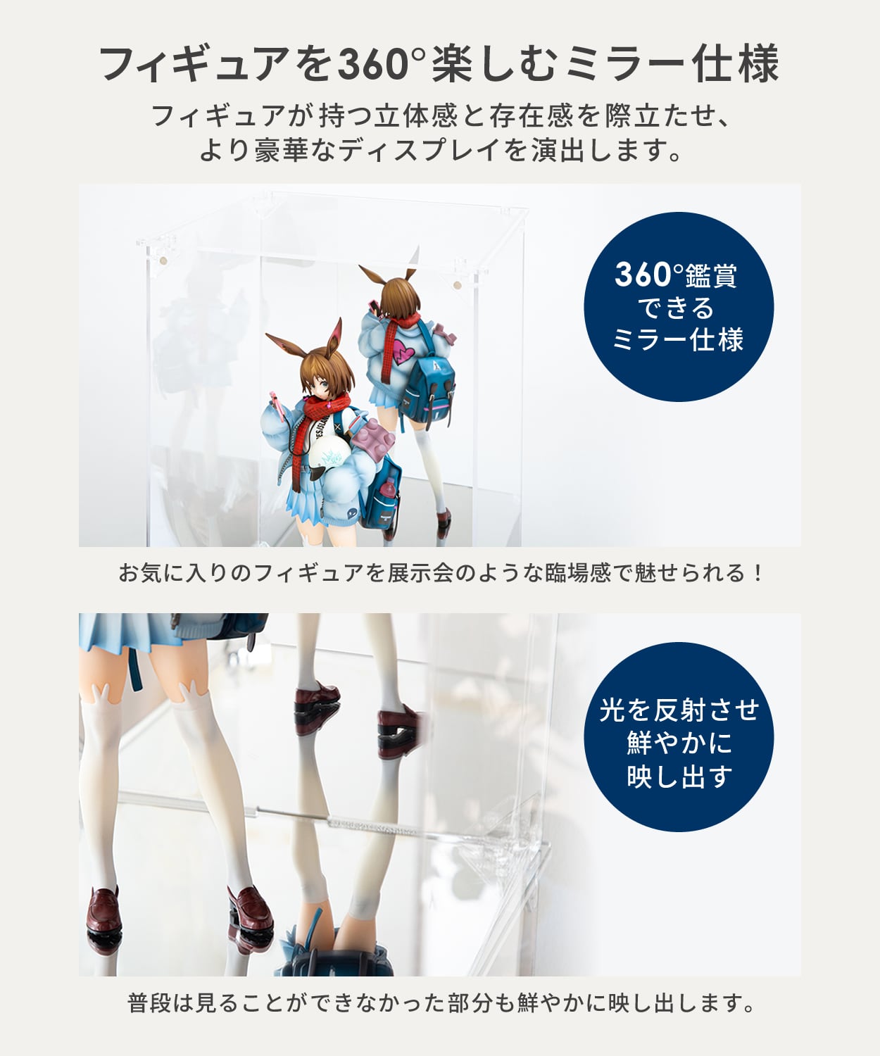 大型フィギアケース フィギュアケース uvカット 横長 積み重ね コレクションケース