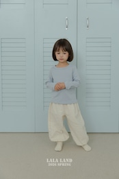LALALAND 26/SS (Kids)Eyelet slim long-sleeve tee