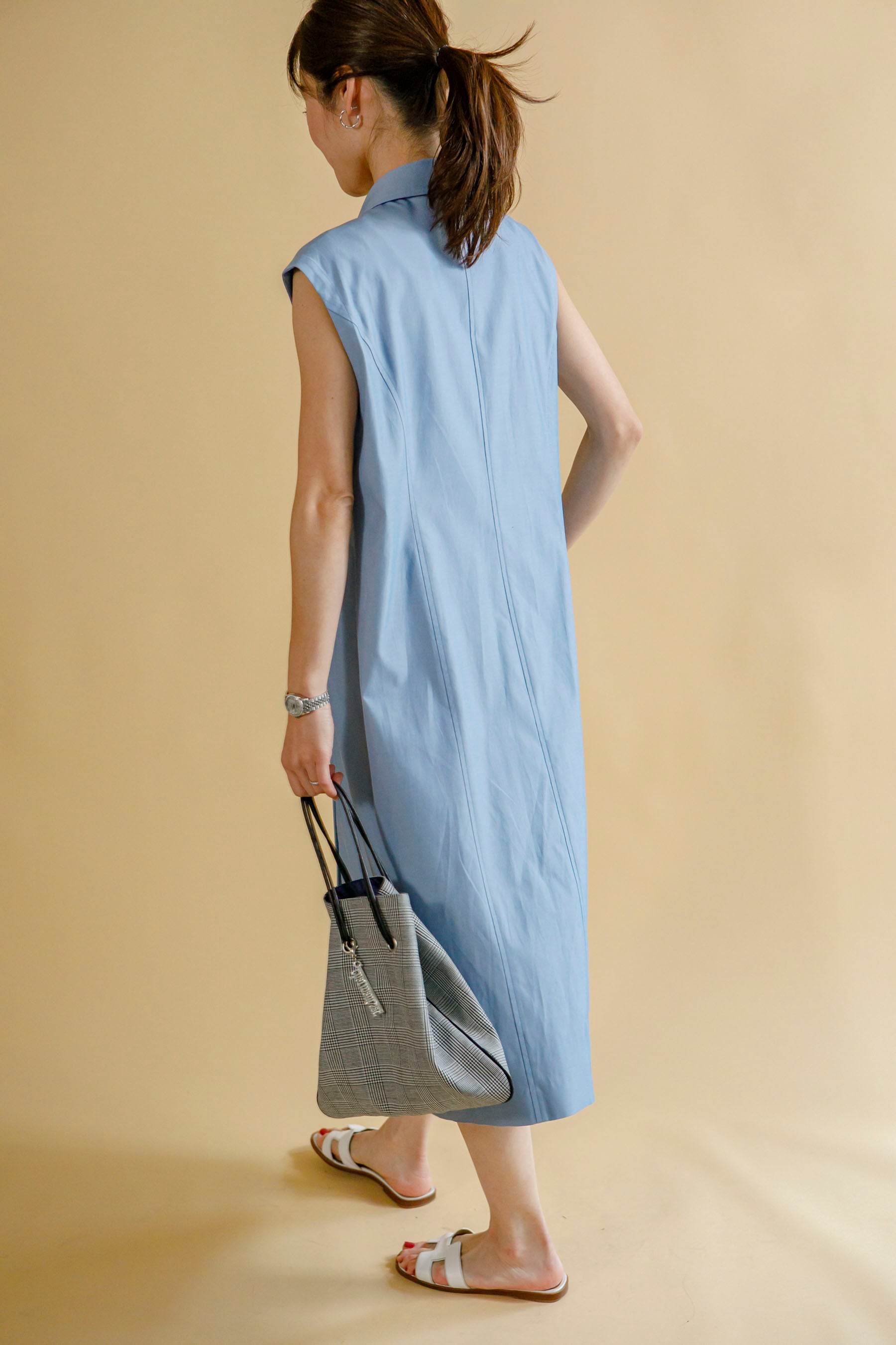 ✨日本製✨ アンプレガント 【S】 2WAY ジレ ワンピース 羽織り 綿 紺 ✨日本製✨ アンプレガント 【S】 2WAY ジレ ワンピース 羽織り 綿 紺