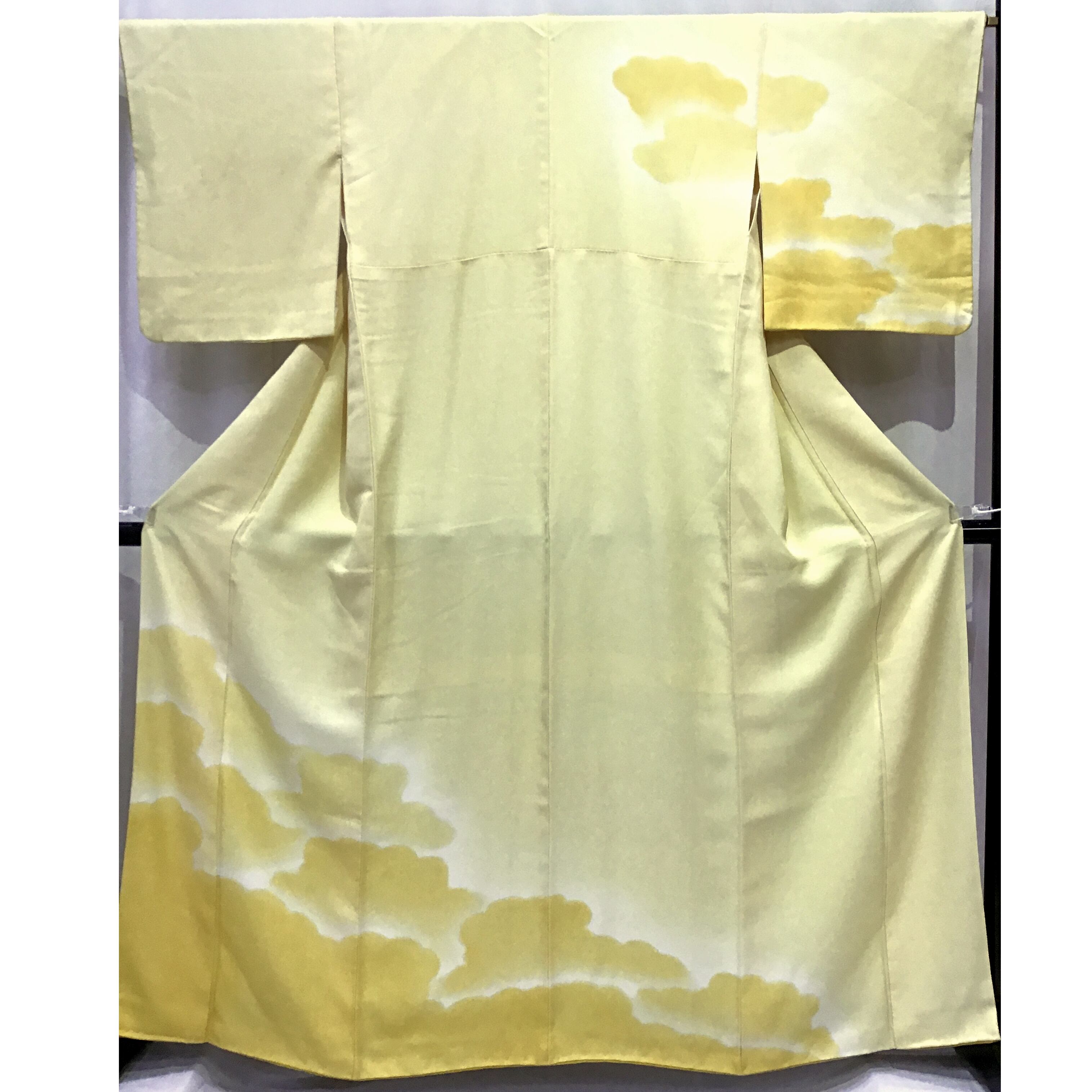 訪問着フルセット　着物　正絹　薄黄色　亀甲模様　未使用　七五三　m2 訪問着フルセット 着物 正絹 薄黄色 亀甲模様 未使用 七五三 m2