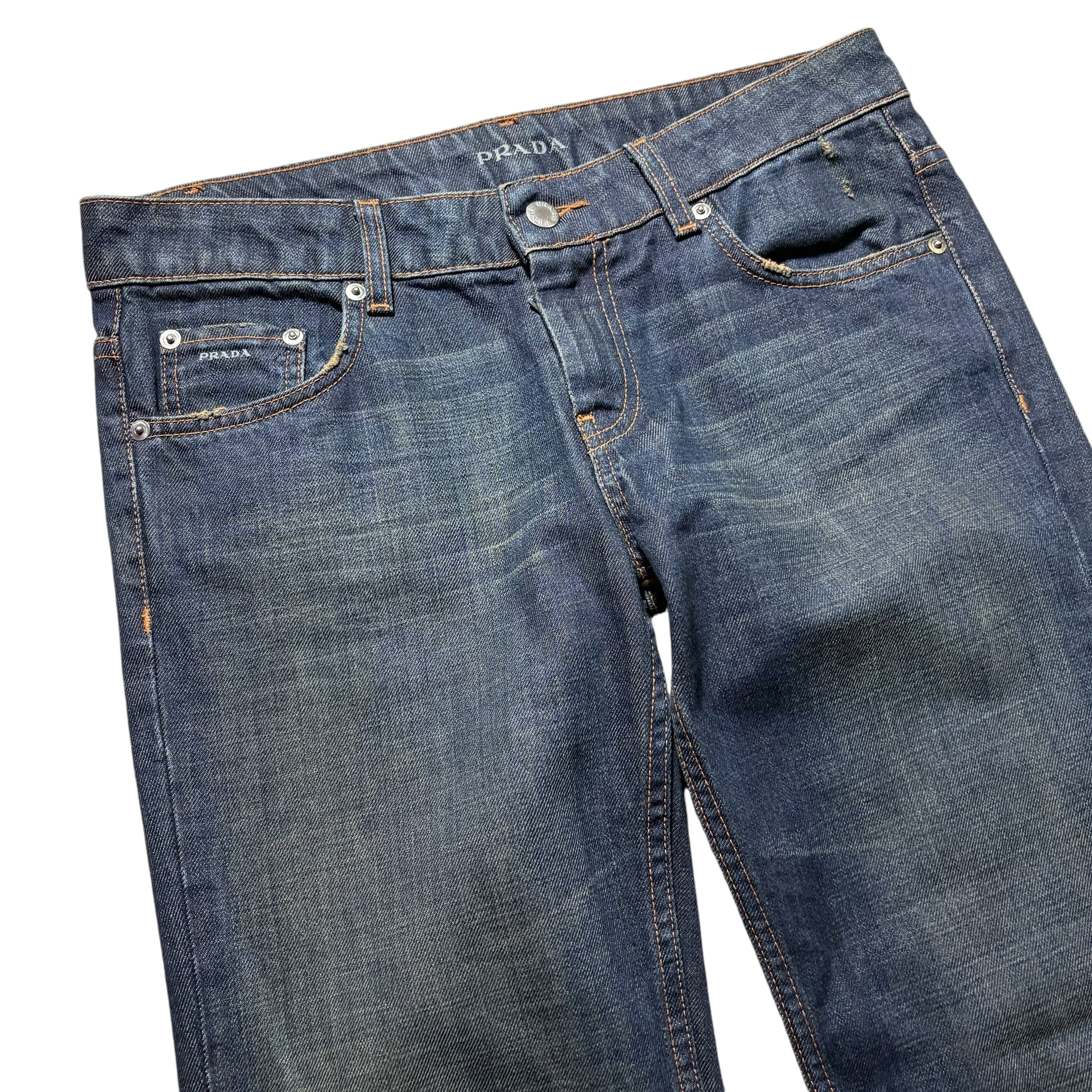 PRADA ブラック ブーツカットデニム PRADA boots-cut denim pants | NOIR ONLINE