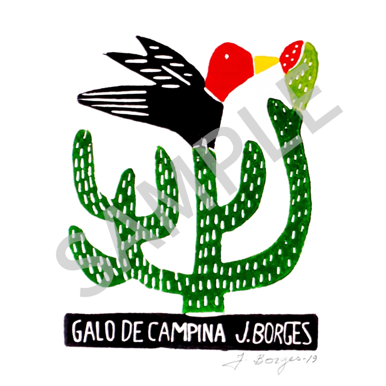 ボルジェス木版画 ポストカード7枚セット