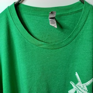 NEXT LEVEL　クルーネック　プリントTシャツ　企業ロゴ　グリーン　XXL