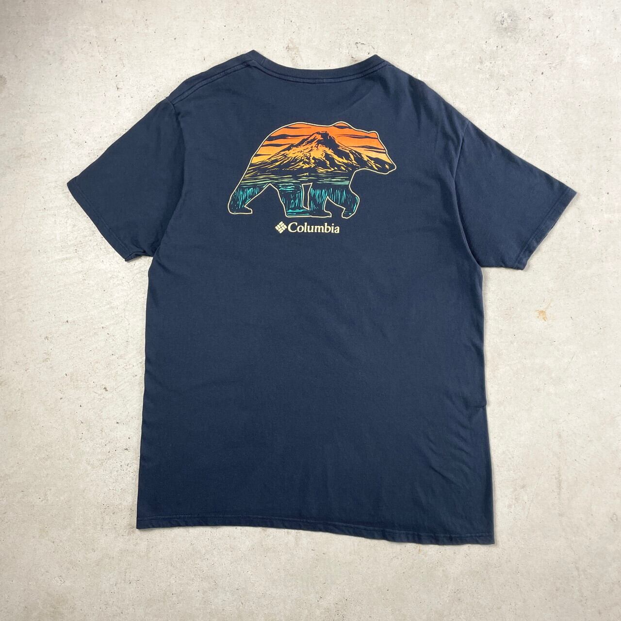 Columbia コロンビア アート バックプリント Tシャツ メンズL