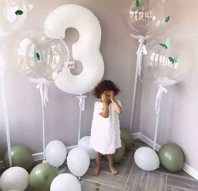即納ホワイトnumber balloon
