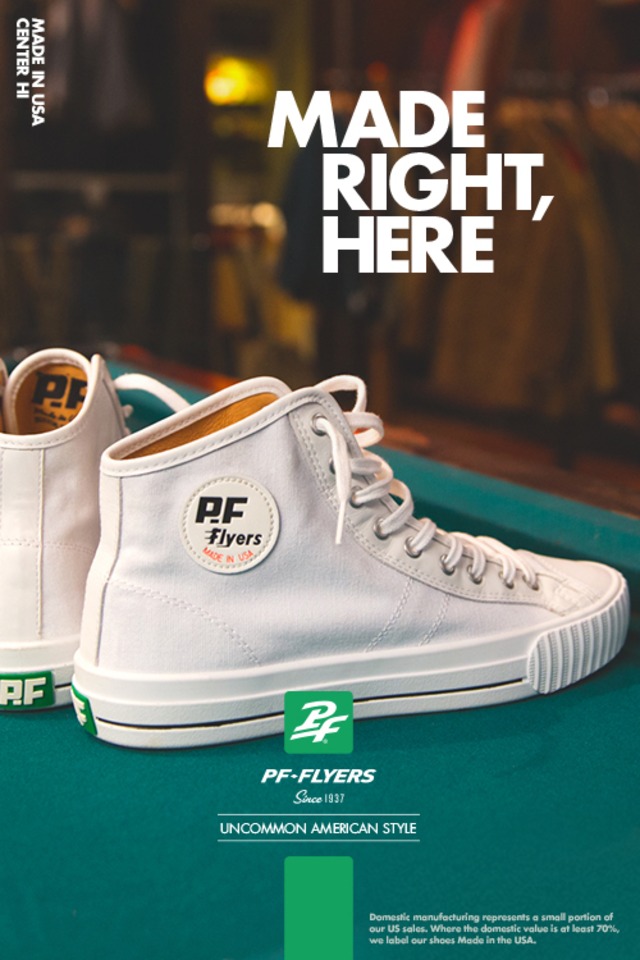 ＊PF Flyes Center Hi  Made In U.S.A .White＊ - メイン画像