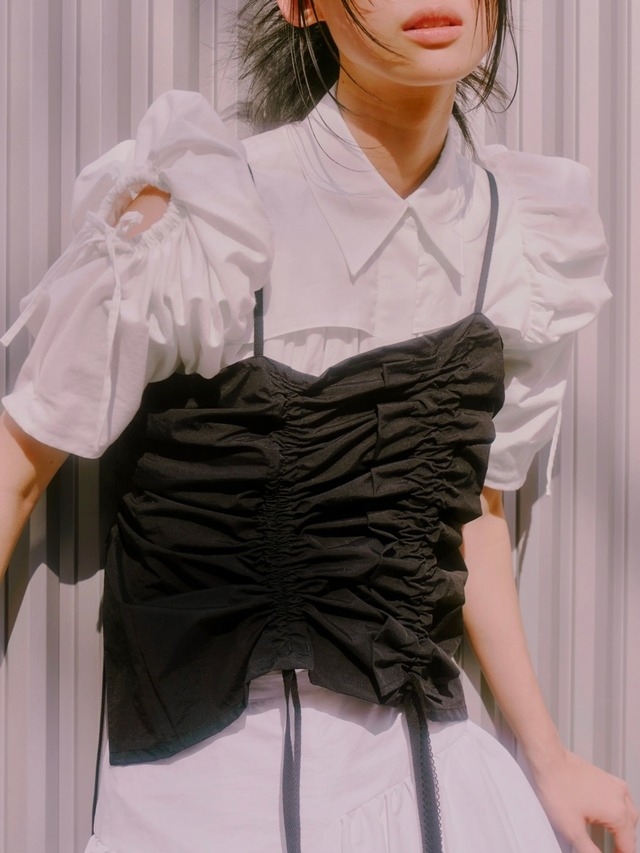 【25SS】Create Clair クリエイトクレイル / deformation gather bustier / ビスチェ