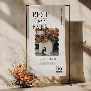 ウェディング タペストリー｜選べるサイズ3種｜ウェーブ｜結婚式　#06