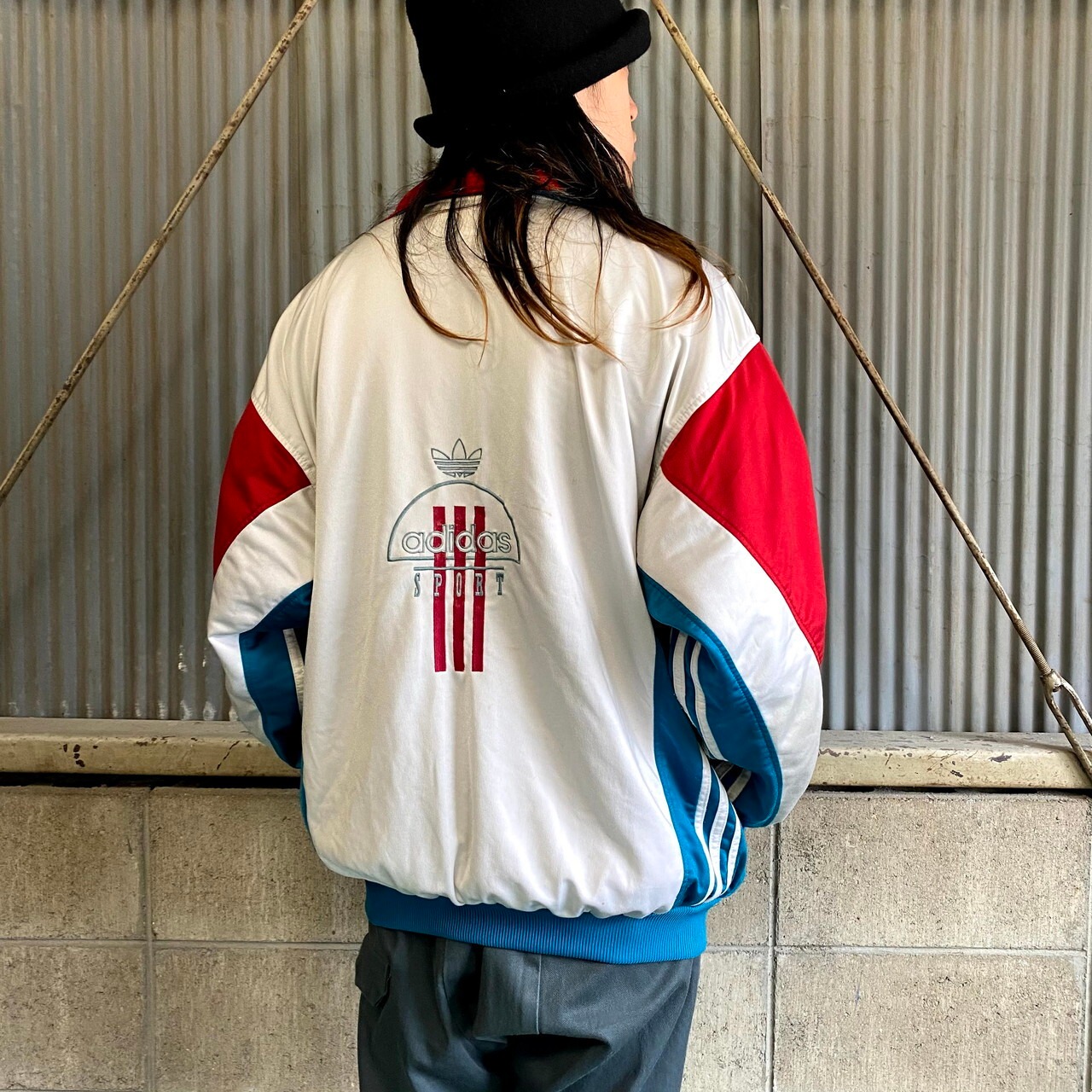 80〜90年代 adidas アディダス トレフォイルロゴ バックロゴ刺繍  