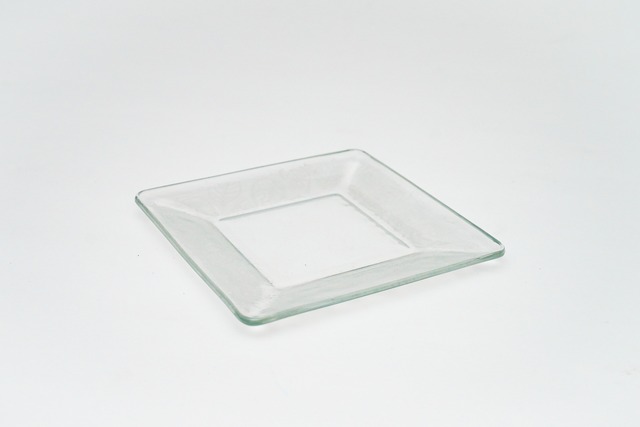 K-07 / 和紙ガラスプレート（木の葉柄） / 清水和紙