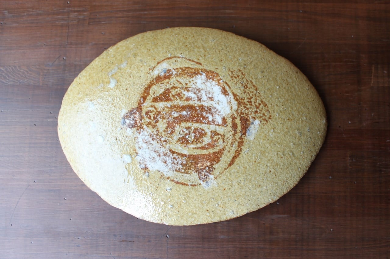 黄瀬戸楕円皿(点模様） | 棚橋淳陶房ーshop