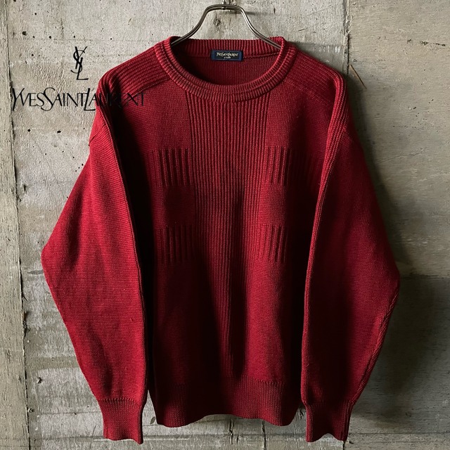 〖Yves Saint Laurent〗design wool knit/サンローラン デザイン ウール ニット/msize/#1211