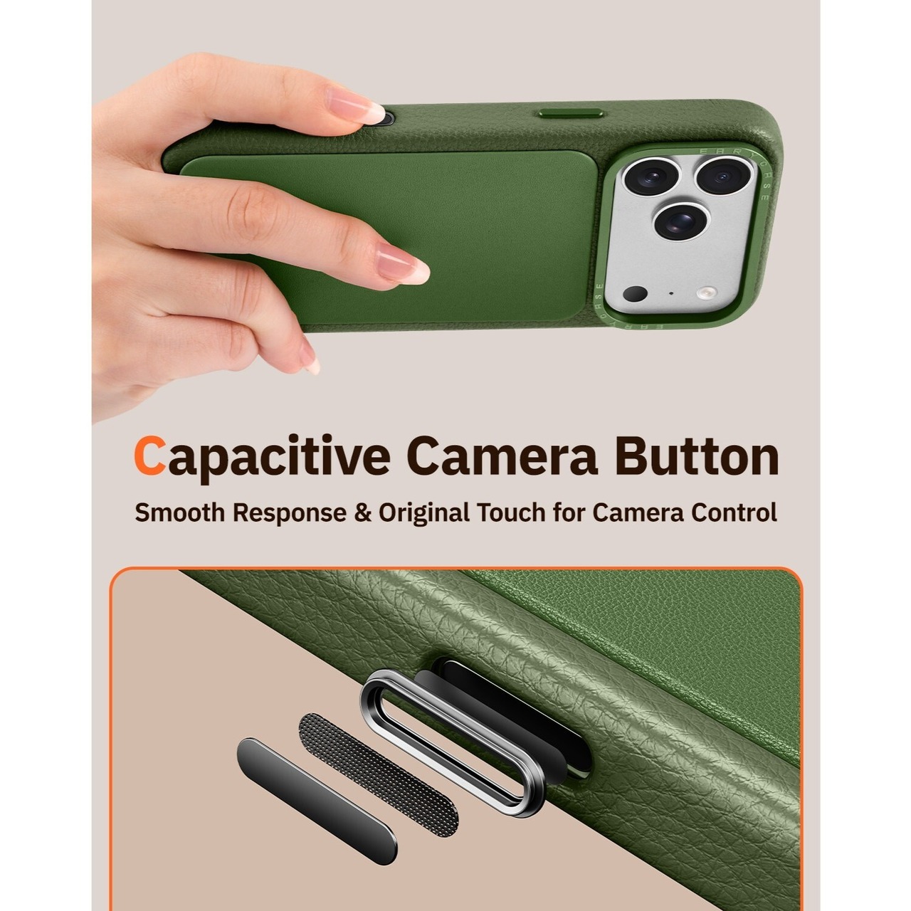 ◆iPhone 17Pro/17Pro Max◆ Leather Camera Control Cover Phone Case / レザー カメラ コントロール カバー スマホケース