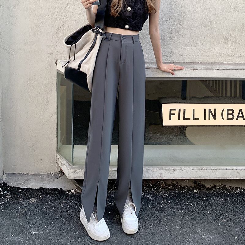 ワイドレッグパンツ サマーハイウェストウェストスリムルーズカジュアル 夏物 ワイドパンツ YY-ファッション17121353489