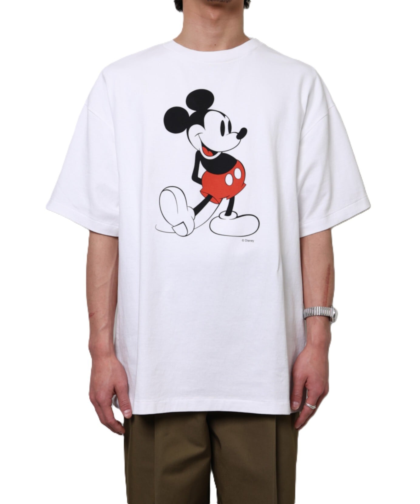 UNUSED / US2459 MICKEY PRINT SHORT SLEEVE TEE (WHITE