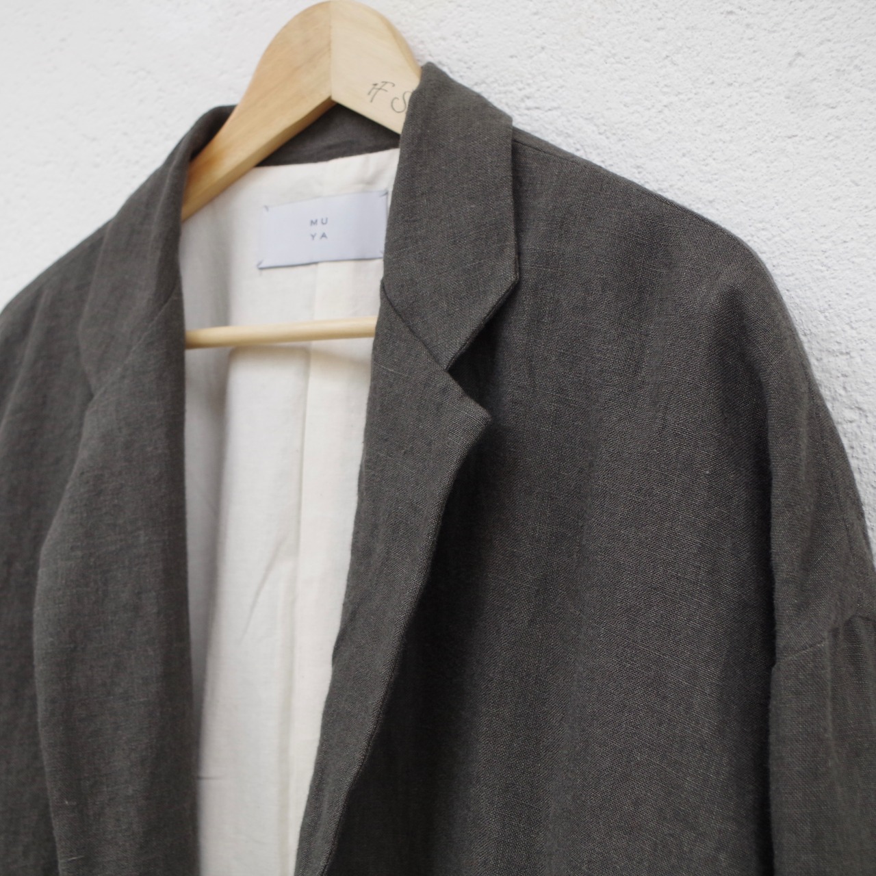 MUYA  Livery coat tailored collar Linen "lining"