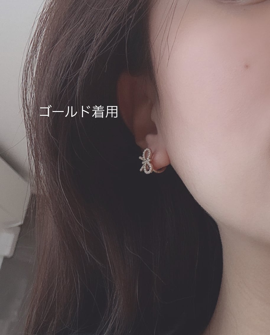 ジルコニアリボンフープピアス [279] | SASSY ANGEL