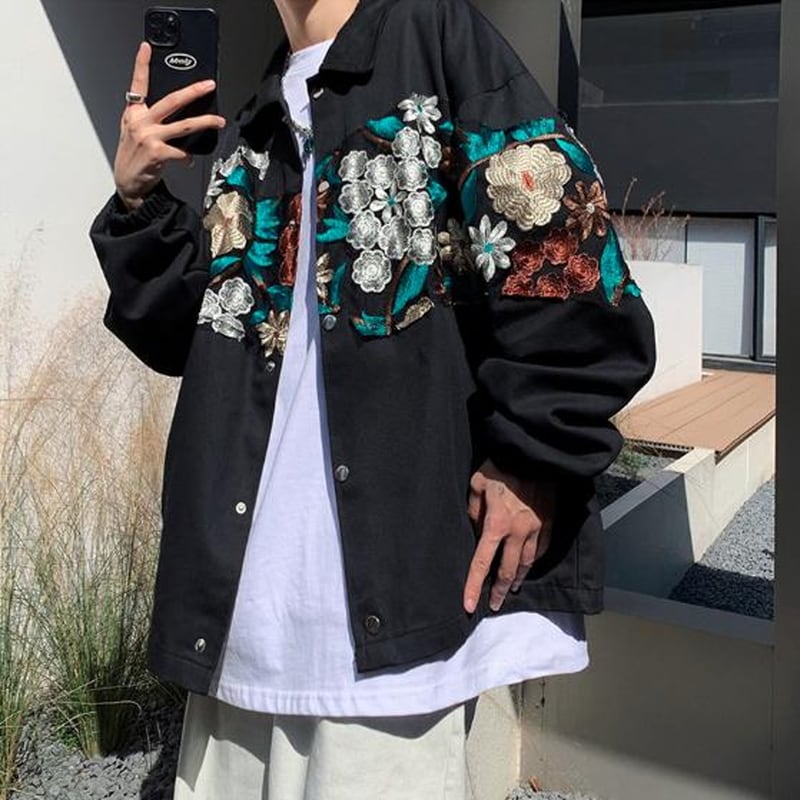 同梱不可】 オーバーサイズ 花柄コート 総柄 フリース風 ゆるだぼ