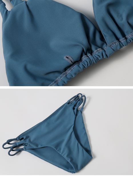 セパレートビキニ クロスビキニ 水着 サンダル付 ブルー青 セパレートビキニ クロスビキニ 水着 サンダル付 ブルー青 楽天