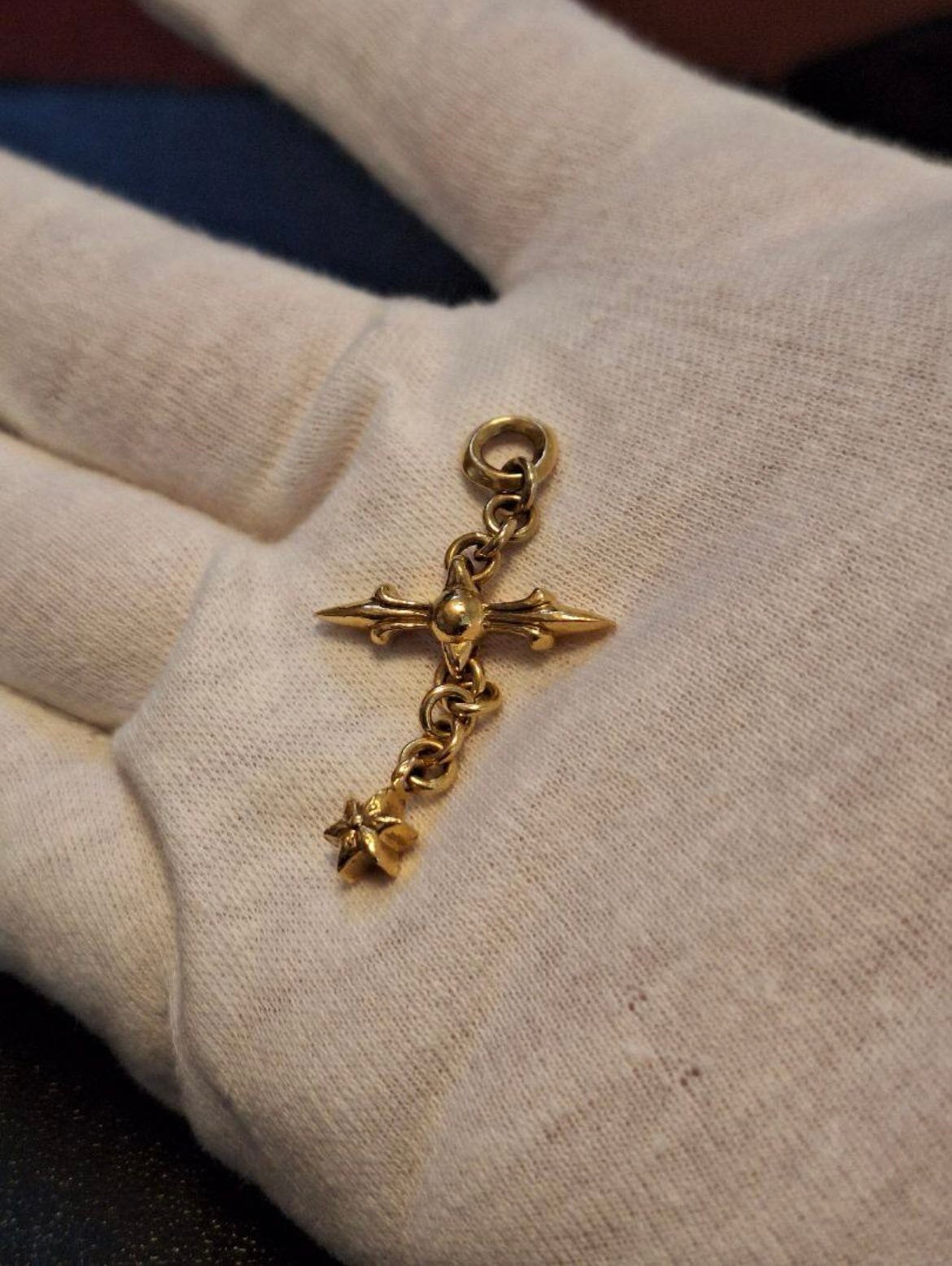 CHROME HEARTS クロムハーツ 22k ローリークロス チャーム ゴールド