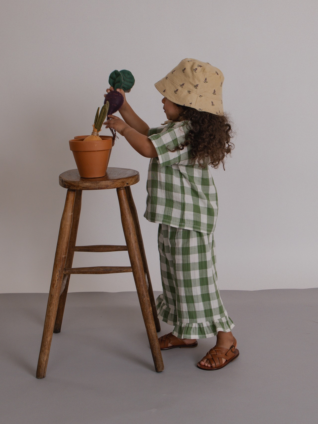 ORGANIC ZOO　Dill Gingham Boxy T-Shirt